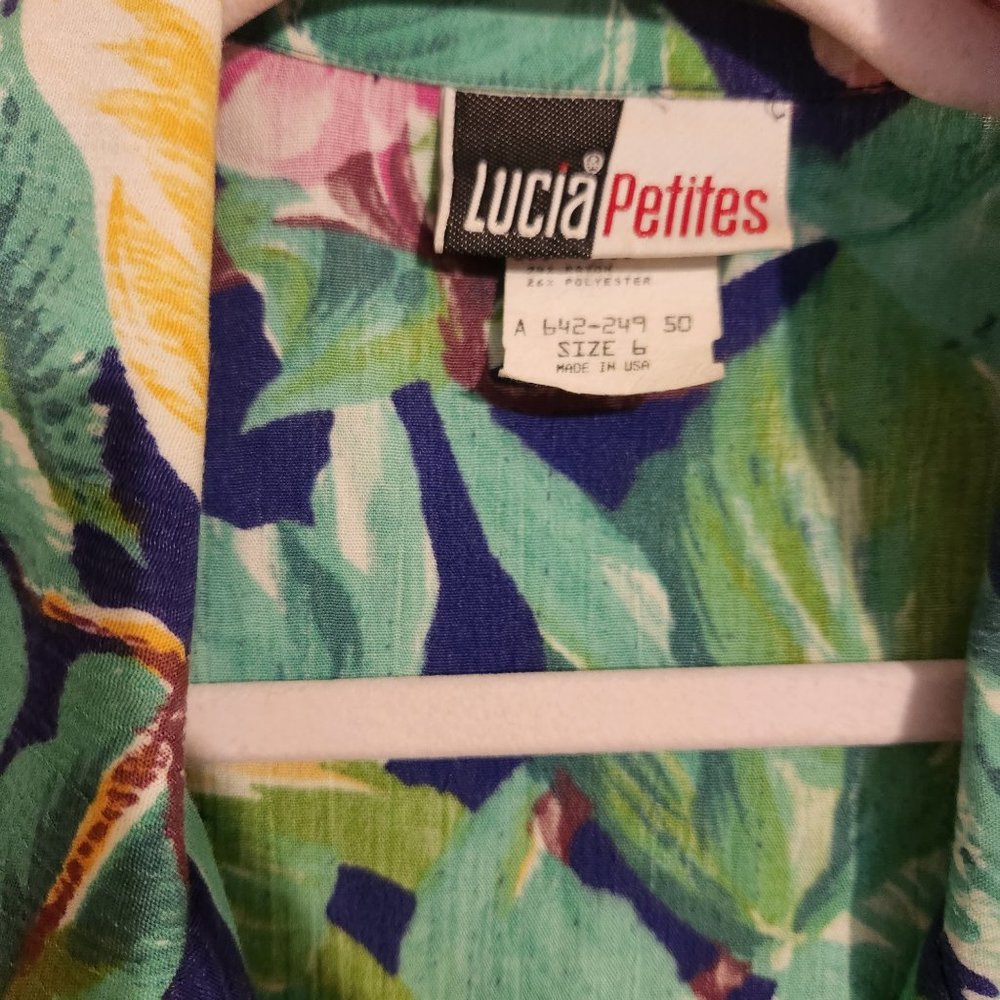 Beautiful Lucia Petites Floral Singe Button Jacket Size 6 - Picture 4 of 6